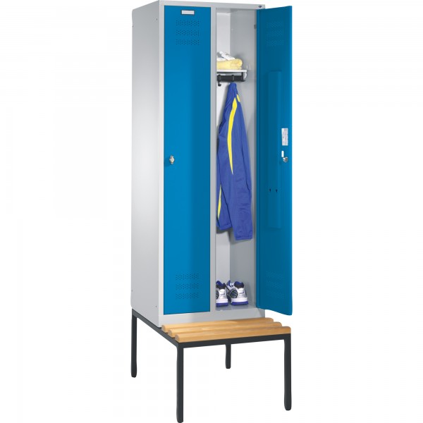 C+P Umkleidespind 1285020S10007 Sitzbank 2Abteile lgr/lbl