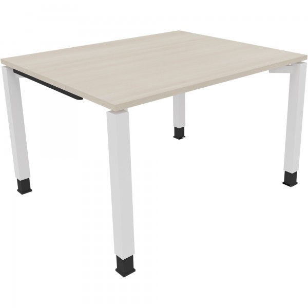 Schreibtisch Vierfuß Quadratrohr B1200xT1000xH680-820 ws/Akazie hell