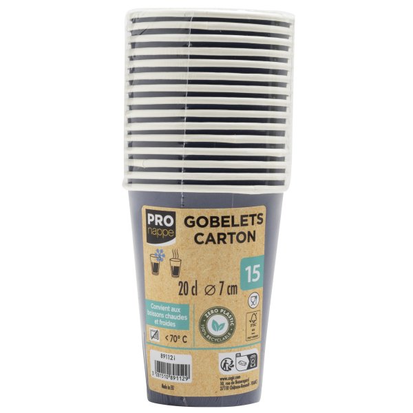 PROnappe Pappbecher 20cl marineblau 15St
