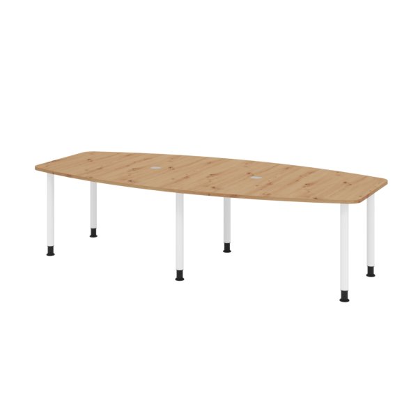 Hammerbacher Konferenztisch 280cm 6RRFüße a.ei/ws