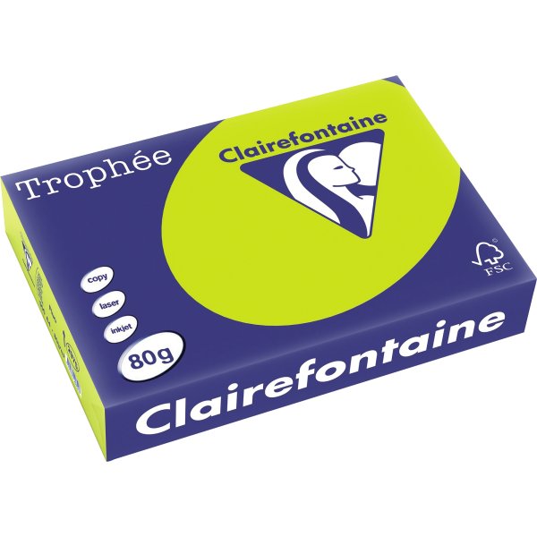 Clairefontaine Kopierpapier 2975C A4 80g neongrün 500Bl.