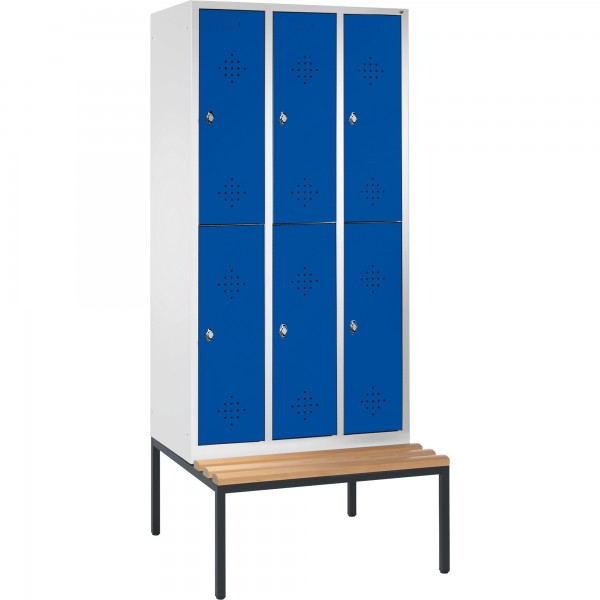 C+P Doppelspind 835030S10025 mit Sitzbank 6Fächer lgr/ebl