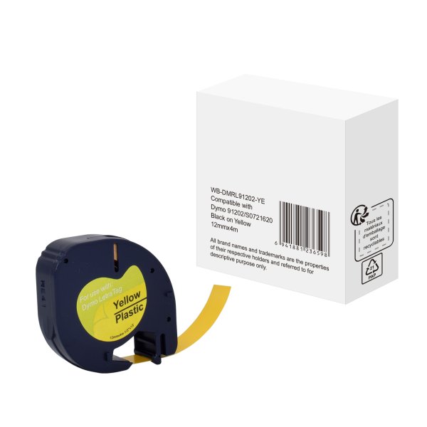 Schriftband wie Dymo S0721620 12mmx4m sw auf ge