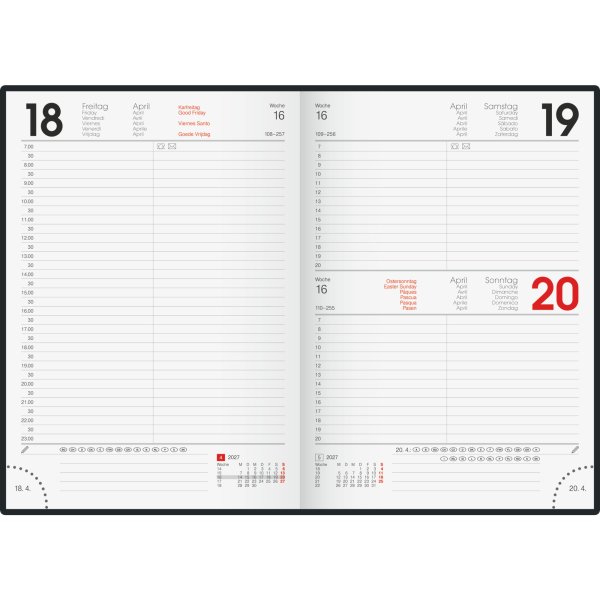 Brunnen Buchkalender 2027 miradur A5 1T/1S bl