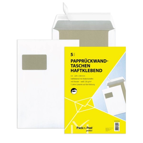 MAILmedia Papprückwandtasche C4 ws 5St