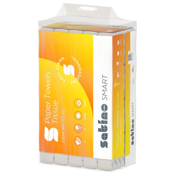 Satino Papierhandt. Smart 24x23cm 2lg V-Falz ws 4000Bl