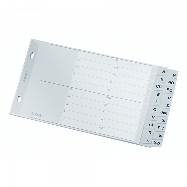 Leitz Register 12670000 DIN A5 quer A-Z 20Bl. PP grau