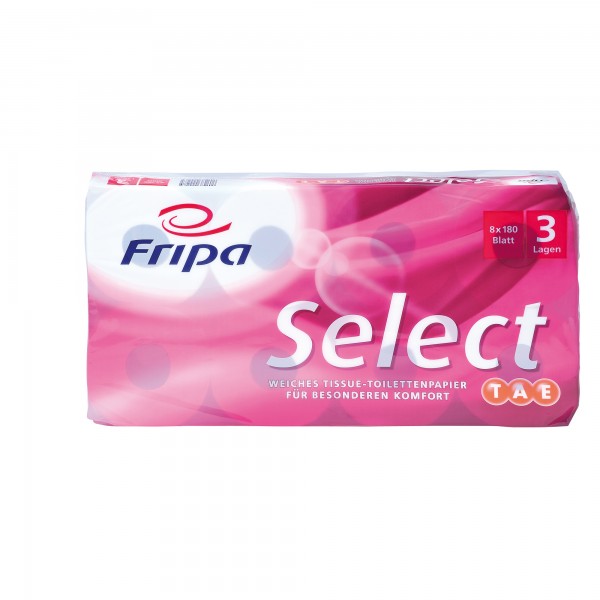 Fripa Toilettenpapier Select 1030808 3-lagig weiß 8Rl.