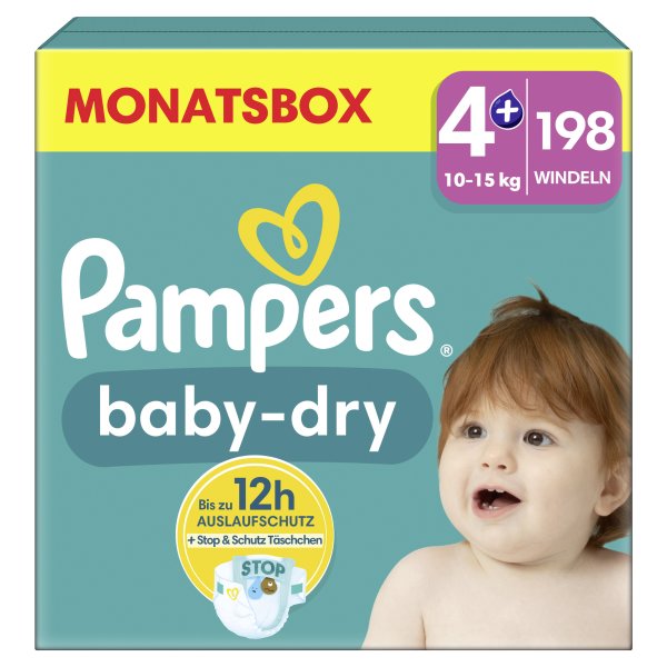 Pampers Windel Baby Dry Gr.4+ Maxi Plus 198St.