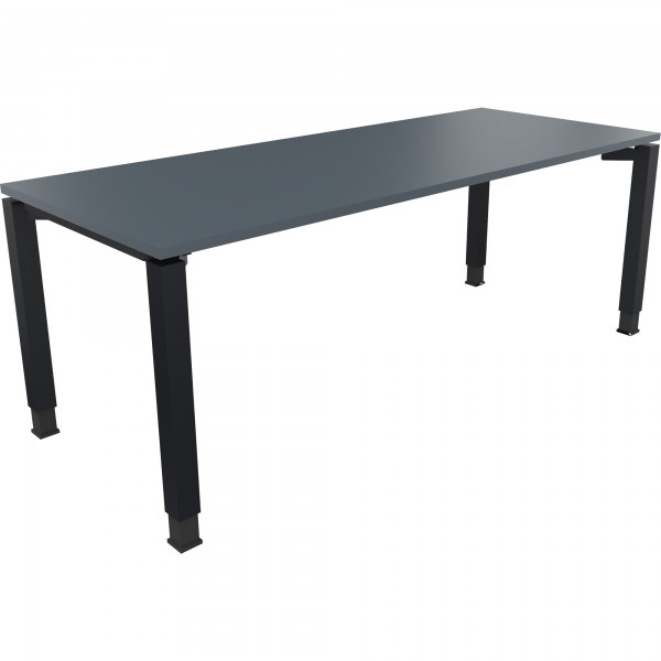 Schreibtisch Vierfuß Quadratrohr B2000xT800xH680-820 an/Lavagrau