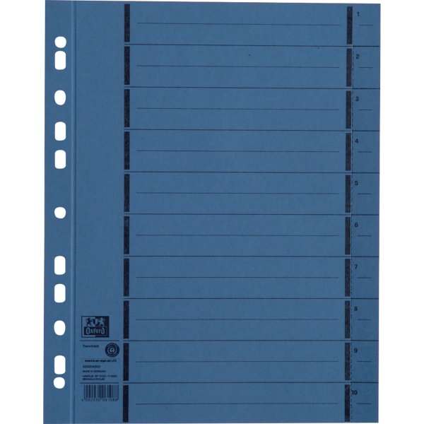Oxford Trennblatt DIN A4 250g Karton bl 100 St.