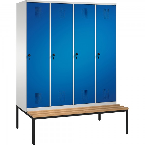C+P Umkleidespind 4905042S10002 Sitzbank 4Abteile B1600mm lgr/ebl