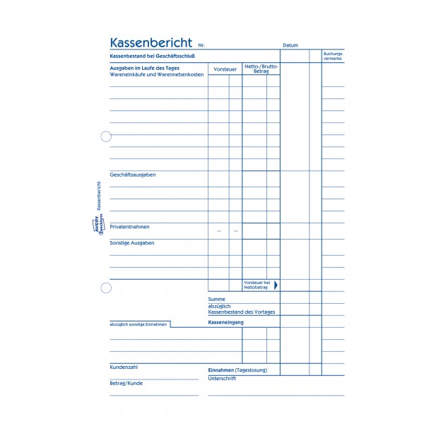 Avery Zweckform Kassenbericht 305 DIN A5 50Blatt