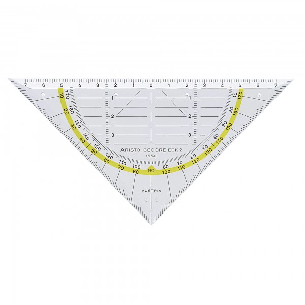 Aristo Geometriedreieck AR1552 Maßskala Hypotenuse 16cm glasklar