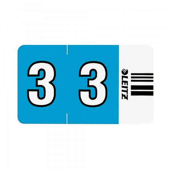 Leitz Ziffernsignal Orgacolor 3 23x30mm hbl 100St