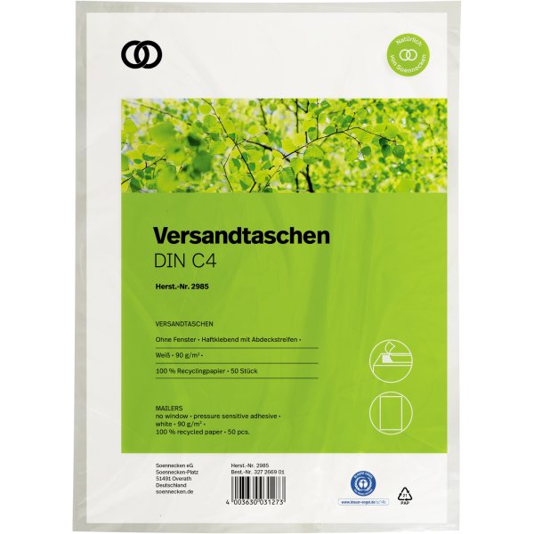 Soennecken Versandtasche oeco 2985 C4 oF hk RC ws 50St.