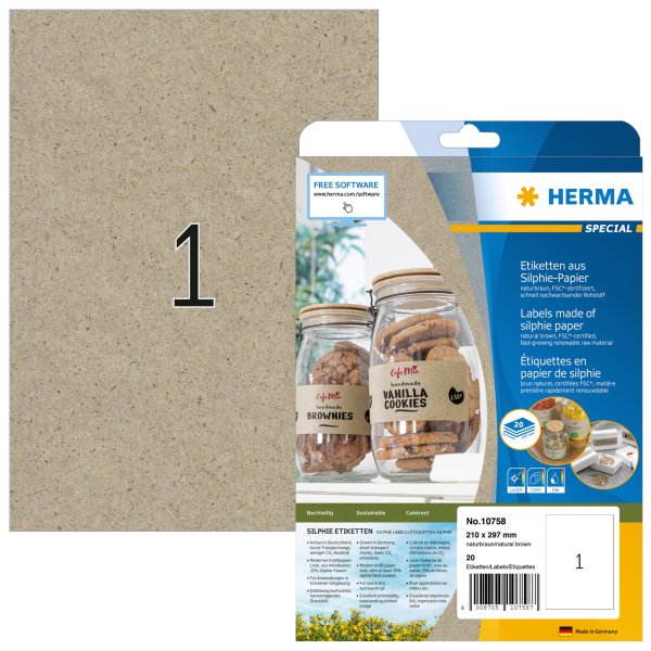 HERMA Etikett Silphie 10758 210x297mm br 20St.