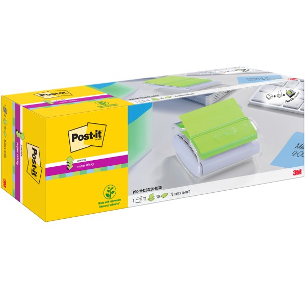 Post-it® Haftnotizspender Super Sticky ws +Z-Notes sort