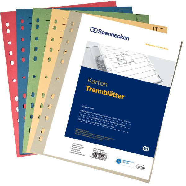 Soennecken Trennblatt A4 230g sort 50St