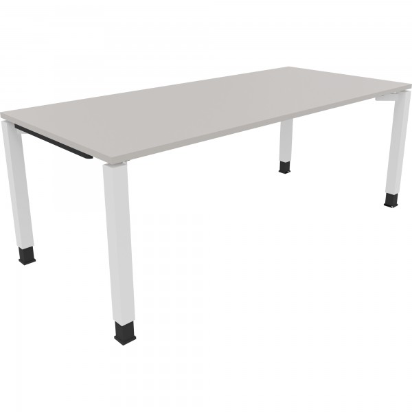 Schreibtisch Vierfuß Quadratrohr B2000xT900xH680-820 ws/Lichtgrau