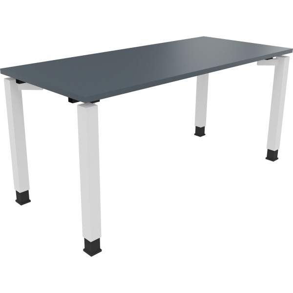 Schreibtisch Vierfuß Quadratrohr B1600xT700xH680-820 ws/Lavagrau