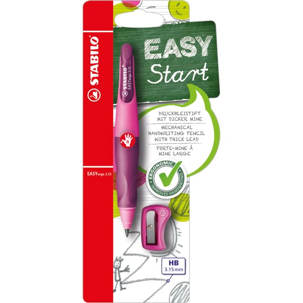 Stabilo Druckbleistift EASYergo re pi/li