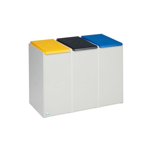 VAR Kunststoffcontainer 40l 3fach oDeckel lgr