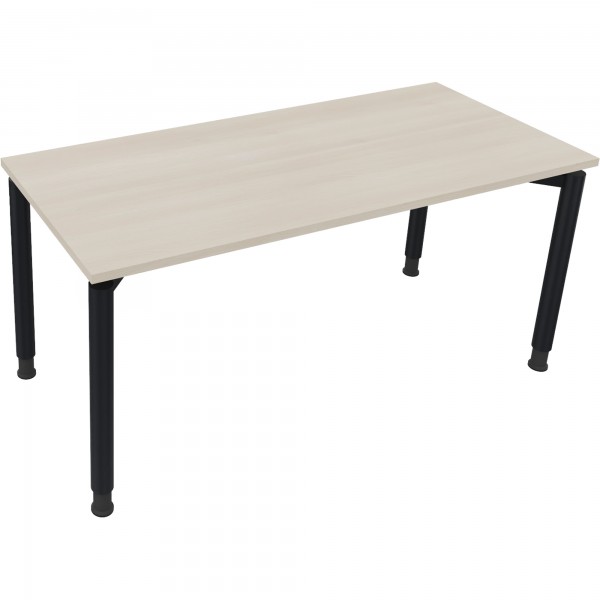 Schreibtisch Vierfuß Rundrohr B1600xT700xH680-820 an/Akazie hell