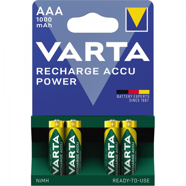 Varta Akku Professionlal 5703301404 Micro AAA 1.000mAh 4 St./Pack.