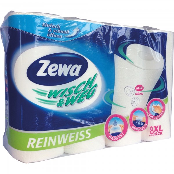 Zewa Küchenrolle Wisch und Weg 42837 2lg. weiß 8 Rl./Pack.