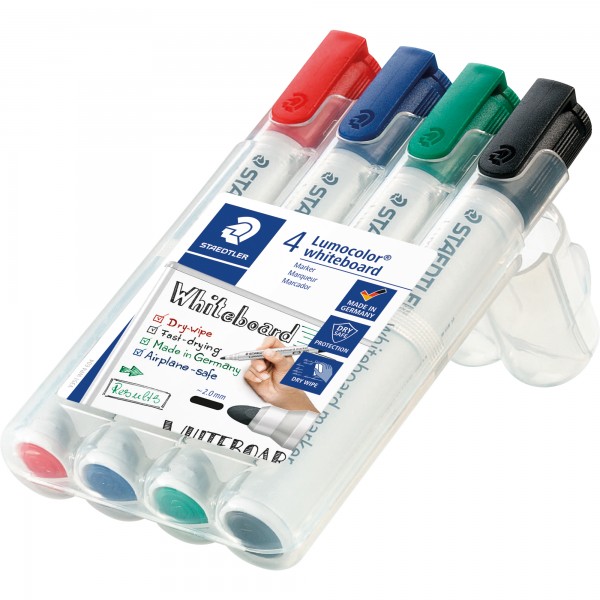 STAEDTLER Whiteboardmarker Lumocolor 351 WP4 2mm 4 St./Pack.