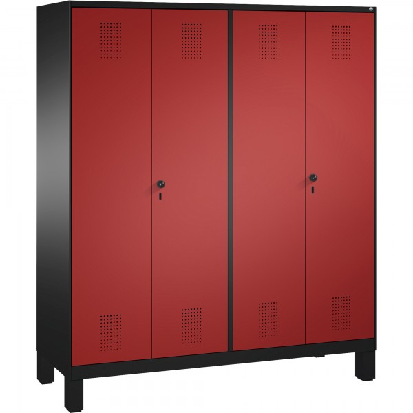 C+P Doppelspind 4901242S10004 Füße 4Abteile B1600mm sgr/rrt