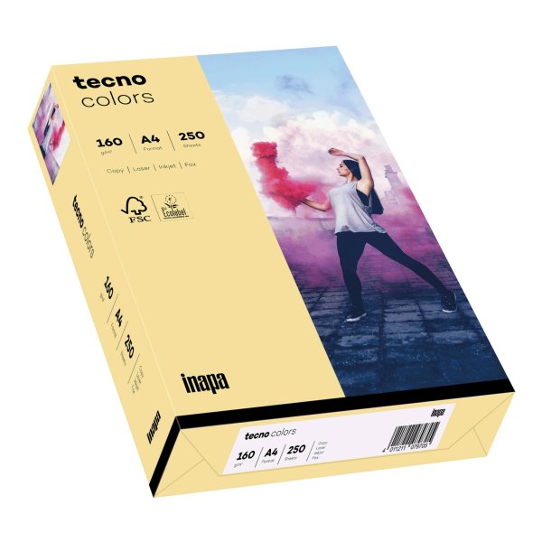 inapa tecno Kopierpapier Colors 2100011362 A4 160g chamois 250Bl.