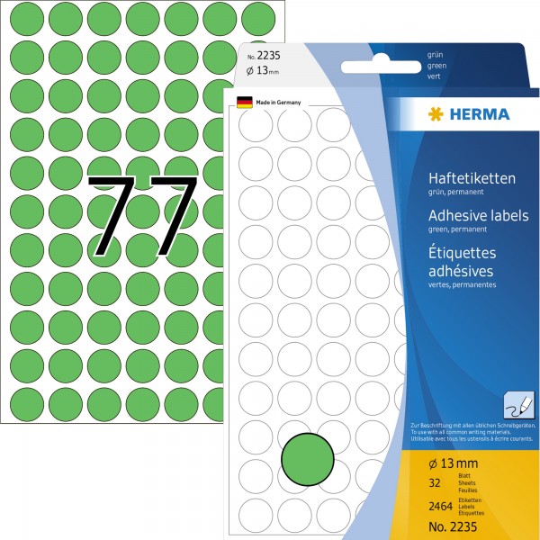 HERMA Markierungspunkt 2235 13mm Papier grün 2.464 St./Pack.