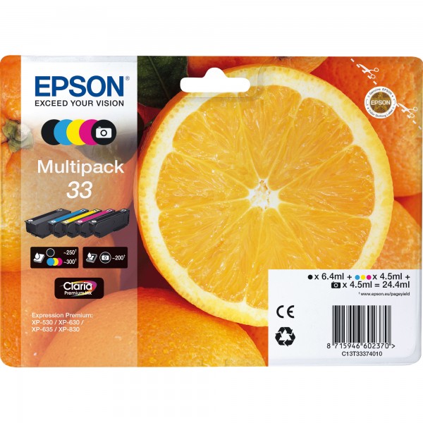 Epson Tintenpatrone 33 C13T33374011 sw/photo sw/c/m/y 5 St./Pack.