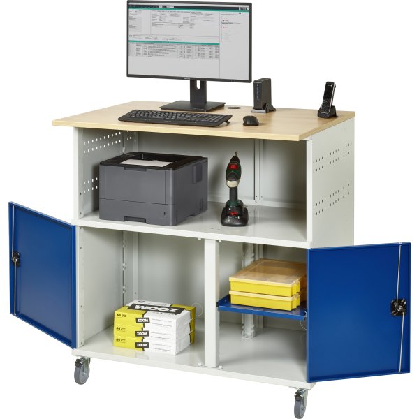 RAU Computertisch 1100x790x1180mm mobil lgr/ebl