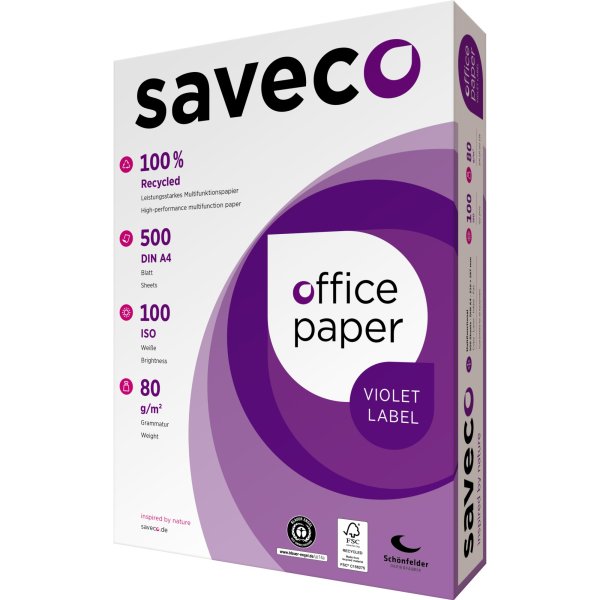 Saveco Kopierpapier Violet Label 100000005 A4 80g ISO 100 500Bl.