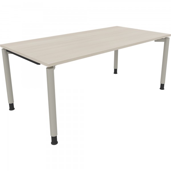 Schreibtisch Vierfuß Rundrohr B1800xT900xH680-820 si/Akazie hell
