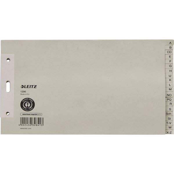 Leitz Register 12060085 A-Z DIN A5 24x14cm 20teilig Papier grau