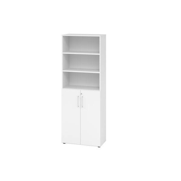 Hammerbacher Regal 6OH Türen 3OH ws/ws