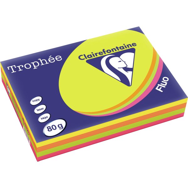 Clairefontaine Kopierpapier 1705SC A4 80g neon sort. 500Bl.