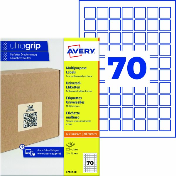 Avery Zweckform Etikett 25x25mm perm 2100St