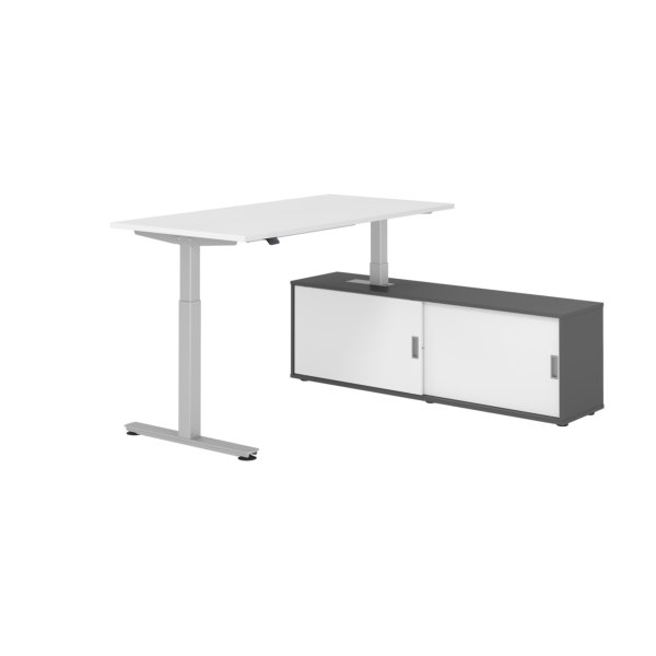 Hammerbacher Sitz-Steh-Kombi 160x80cm ws/si/gp/ws
