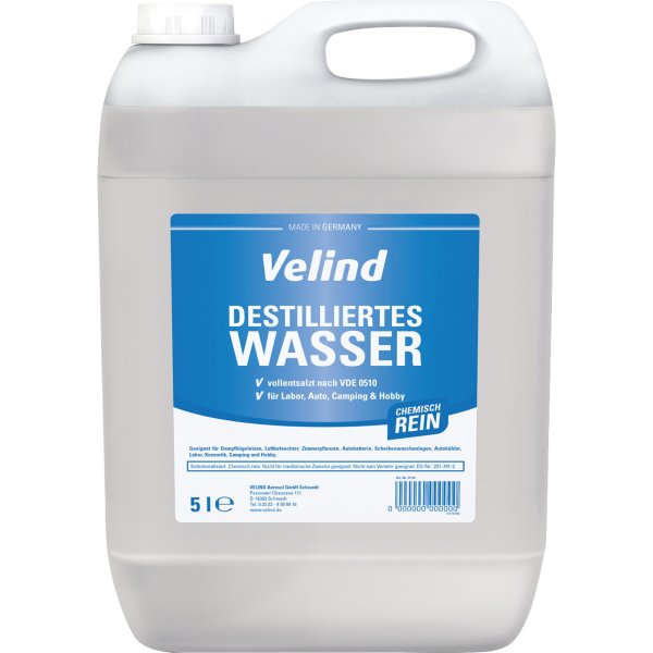 Velind Wasser 31170 destilliert Kanister 5l