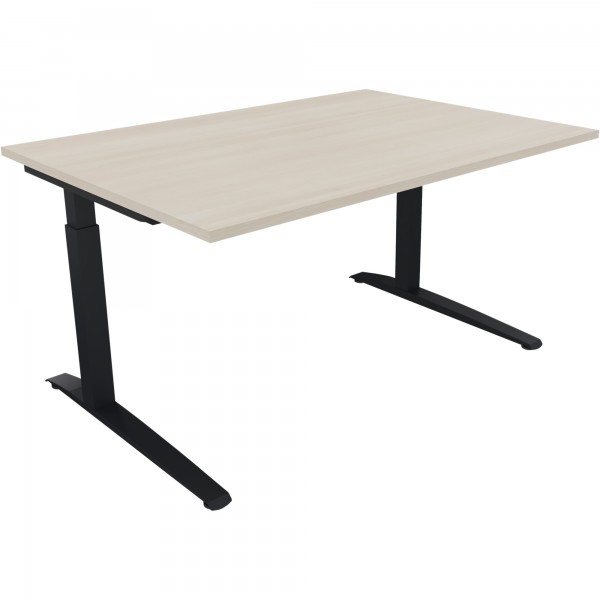 Schreibtisch Kufe Einzels. Quadrat B1400xT1000xH650-850 an/Akazie hell
