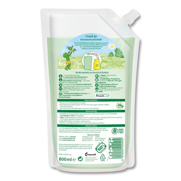 Frosch Spülmittel Aloe Vera Refill 800ml