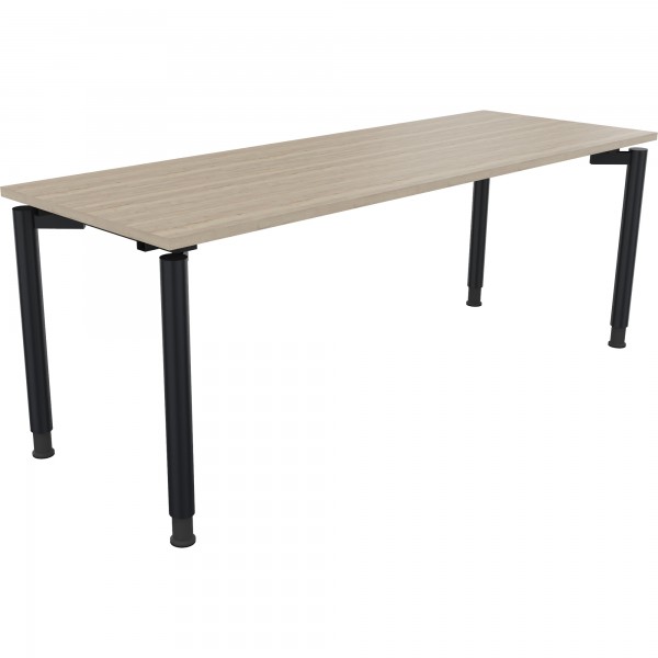 Schreibtisch Vierfuß Rundrohr B2000xT700xH680-820 an/Eiche Natur