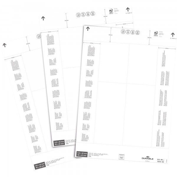 DURABLE Einsteckschild 101002 Logistiktaschen 140/90x65mm 80St.