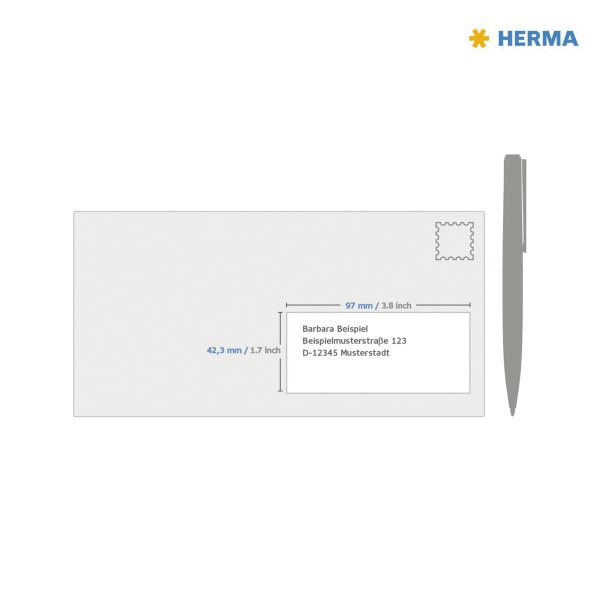 HERMA Etikett Folie 4692 96,5x42,3mm weiß 300 St./Pack.