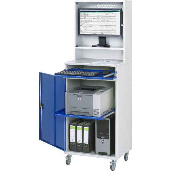 RAU Computerschrank 650x520x1895mm mobil l.gr/ebl